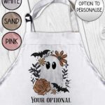 19149 ghost orange floral personalised apron 1