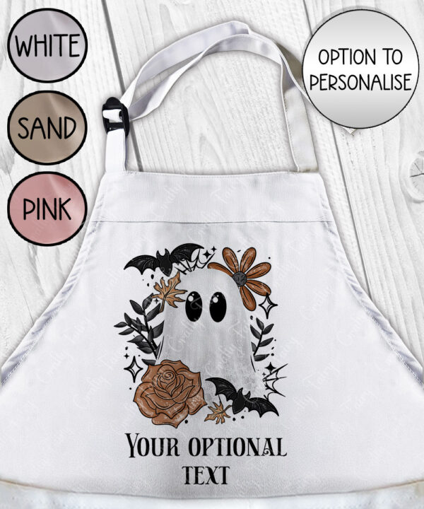 19149 ghost orange floral personalised apron 1