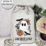 19152 ghost orange floral personalised drawstring bag 1