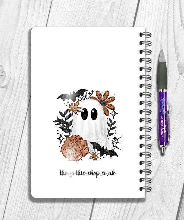 19154 ghost orange floral personalised notebook 2