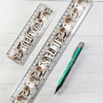 19156 ghost orange floral personalised ruler 2