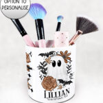 19157 ghost orange floral personalised pen pot 1