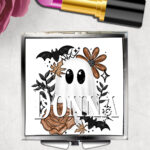 19161 ghost orange floral personalised mirror 1