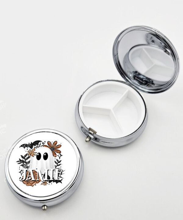 19162 ghost orange floral personalised pill pot 1