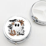19162 ghost orange floral personalised pill pot 2