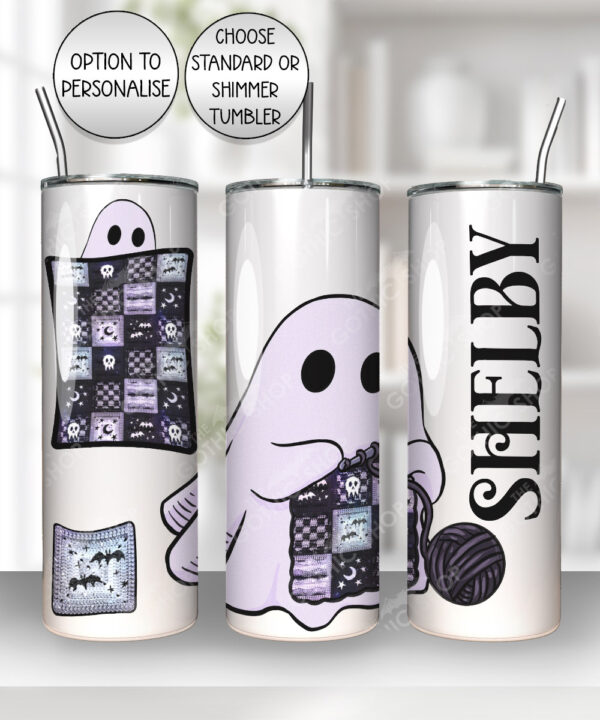 19172 personalised crochet ghostie tumbler 2