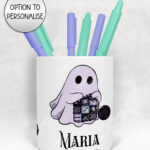 19182 personalised crochet ghostie pen pot 2