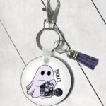 19184 personalised crochet ghostie keyring