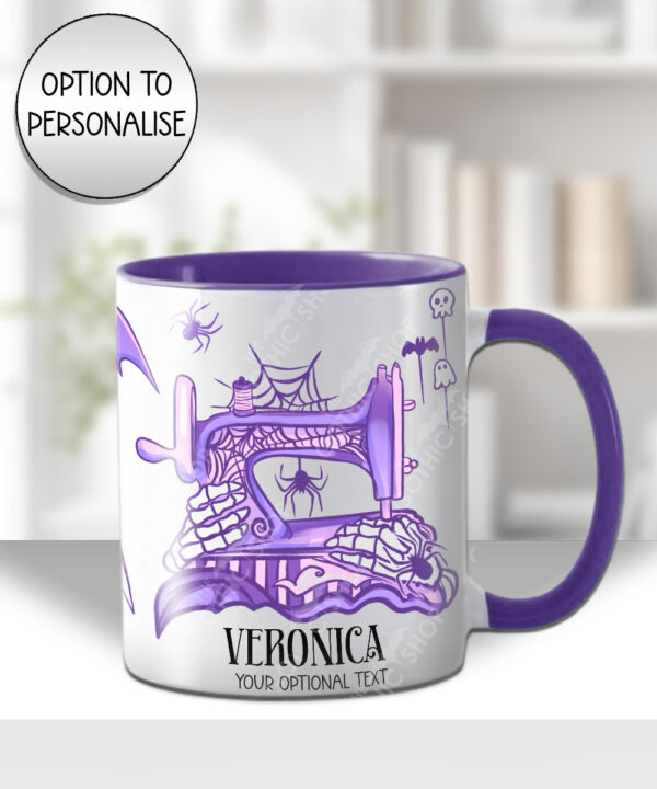 sew magical purple or pink stripe gothic mug with option to personalise