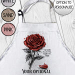 wuthering heights crimson rose haunt me apron with option to personalise