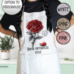 wuthering heights crimson rose haunt me apron with option to personalise