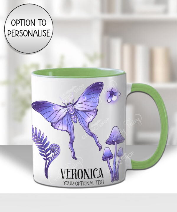 19208 personalised purple moth mushroom gothic witchy mug 1
