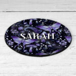 19209 personalised purple moth mushroom gothic witchy coaster 2