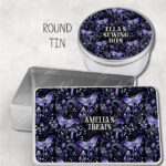 19213 personalised purple moth mushroom gothic witchy storage tin 1