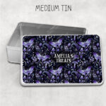 19213 personalised purple moth mushroom gothic witchy storage tin 2