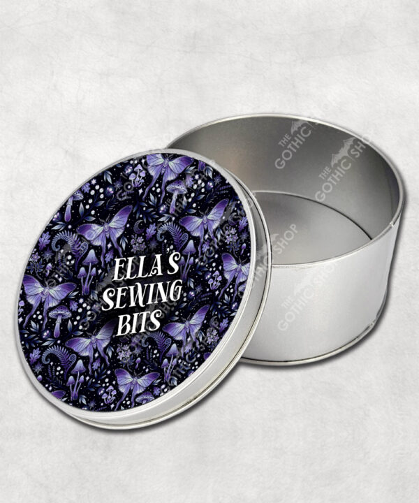 19213 personalised purple moth mushroom gothic witchy storage tin 6