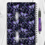 19220 personalised purple moth mushroom gothic witchy a5 notebook 2