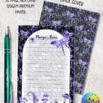 19222 personalised purple moth mushroom gothic witchy a6 notepad 1
