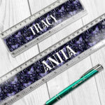 19224 personalised purple moth mushroom gothic witchy ruler 1