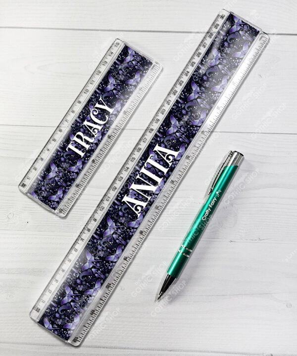 19224 personalised purple moth mushroom gothic witchy ruler 2
