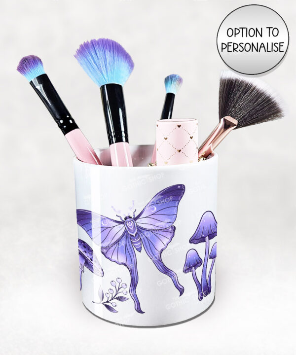 19225 personalised purple moth mushroom gothic witchy pen pot 1