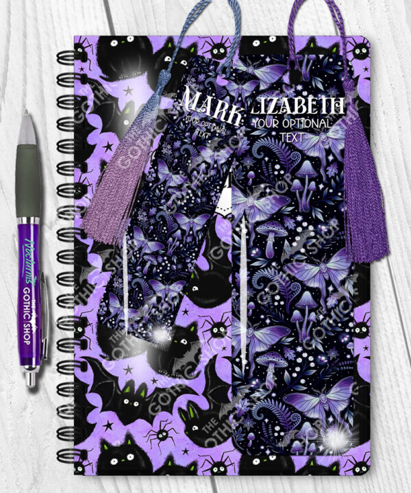 19227 personalised purple moth mushroom gothic witchy bookmarks 2