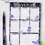 19228 personalised purple moth mushroom gothic witchy planner 1