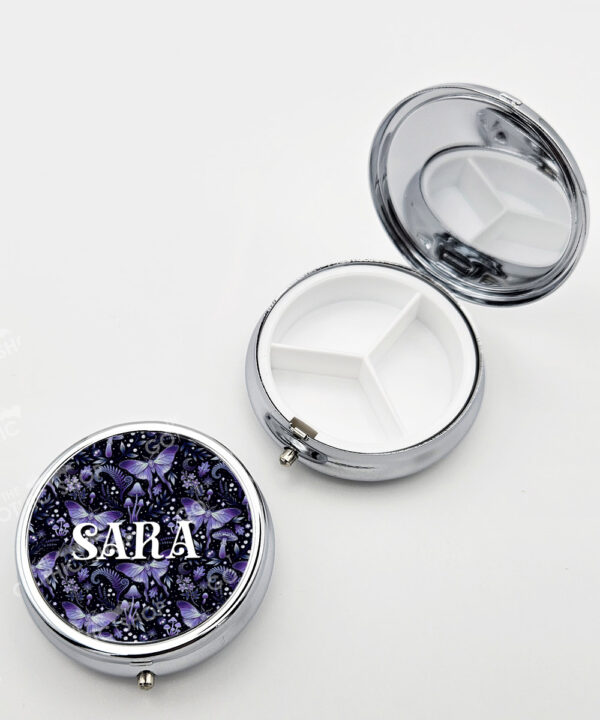 19229 personalised purple moth mushroom gothic witchy pill pot 2