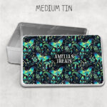 19240 personalised green moth mushroom gothic witchy storage tin 1