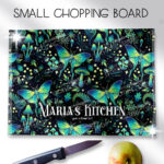 19242 personalised green moth mushroom gothic witchy chopping board 1