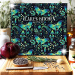 19242 personalised green moth mushroom gothic witchy chopping board 2