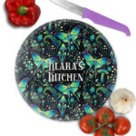 19243 personalised green moth mushroom gothic witchy chopping board 1