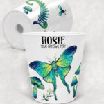 19244 personalised green moth mushroom gothic witchy plant pot
