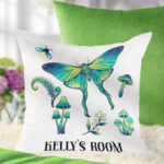 19245 personalised green moth mushroom gothic witchy cushion 1