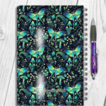 19247 personalised green moth mushroom gothic witchy a5 notebook 2