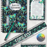 19247 personalised green moth mushroom gothic witchy a5 notebook 3