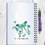 19248 personalised green moth mushroom gothic witchy a5 notebook 2