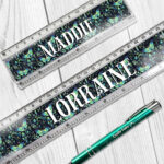 19251 personalised green moth mushroom gothic witchy ruler 1