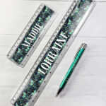 19251 personalised green moth mushroom gothic witchy ruler 2