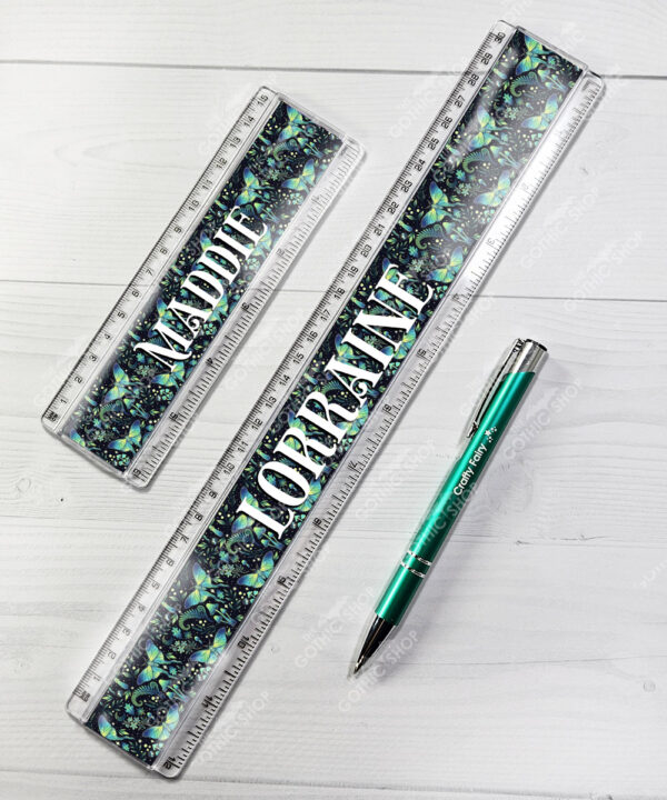 19251 personalised green moth mushroom gothic witchy ruler 2