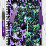 19254 personalised green moth mushroom gothic witchy metal bookmark 2