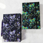 mystic forest purple moths & mushrooms witchy weekly planner & notepad gothic book