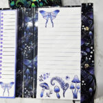 mystic forest purple moths & mushrooms witchy weekly planner & notepad gothic book