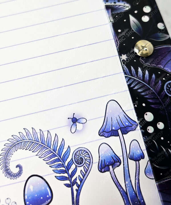 mystic forest purple moths & mushrooms witchy weekly planner & notepad gothic book