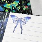 mystic forest purple moths & mushrooms witchy weekly planner & notepad gothic book