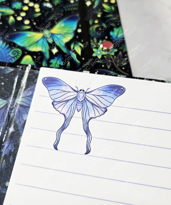 mystic forest purple moths & mushrooms witchy weekly planner & notepad gothic book