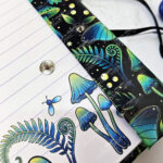 mystic forest green moths & mushrooms witchy weekly planner & notepad gothic book
