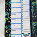 mystic forest green moths & mushrooms witchy weekly planner & notepad gothic book