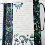 mystic forest green moths & mushrooms witchy weekly planner & notepad gothic book