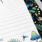 mystic forest green moths & mushrooms witchy weekly planner & notepad gothic book